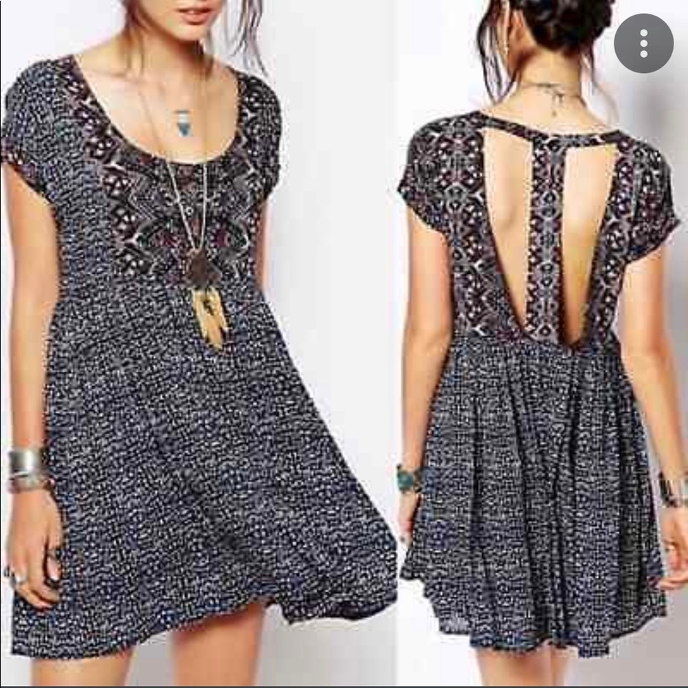 Free People Sundown Babydoll Dress Boho Festival Tunic Swing Dress - XS